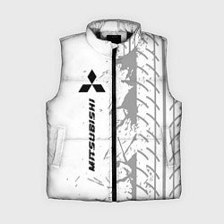 Женский жилет Mitsubishi speed на светлом фоне со следами шин: п, цвет: 3D-черный