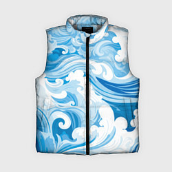 Женский жилет Голубые волны, цвет: 3D-светло-серый