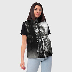 Женский жилет Кибернетический кицунэ, цвет: 3D-светло-серый — фото 2