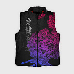 Женский жилет Neon flowers - japanese art