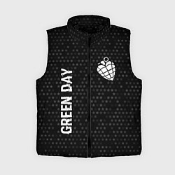 Женский жилет Green Day glitch на темном фоне: надпись, символ