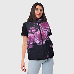 Женский жилет Ветки цветущей розовой сакуры, цвет: 3D-светло-серый — фото 2