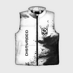 Женский жилет Disturbed и рок символ на светлом фоне