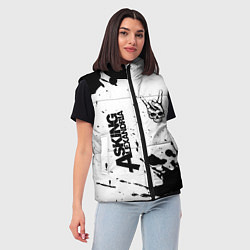 Женский жилет Asking Alexandria и рок символ на светлом фоне, цвет: 3D-черный — фото 2