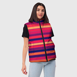 Женский жилет Полосатый ярко-красный, цвет: 3D-красный — фото 2