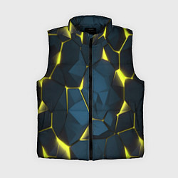 Женский жилет Желтые неоновые плиты, цвет: 3D-черный