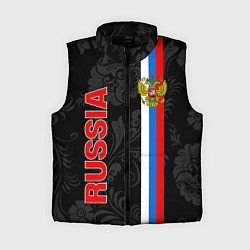 Женский жилет Russia black style, цвет: 3D-черный