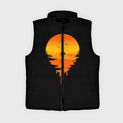 Женский жилет Лавовый закат, цвет: 3D-черный