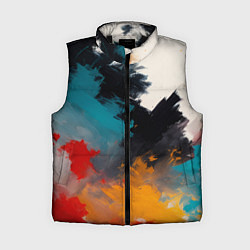 Женский жилет Красочная мазня, цвет: 3D-черный