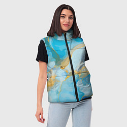 Женский жилет Лазурь с золотом, цвет: 3D-черный — фото 2
