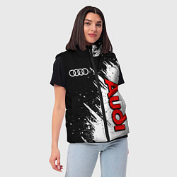 Женский жилет Ауди - белые потертости, цвет: 3D-красный — фото 2