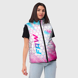 Женский жилет FAW neon gradient style: надпись, символ, цвет: 3D-черный — фото 2