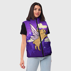 Женский жилет Лунный кролик с крыльями, цвет: 3D-светло-серый — фото 2