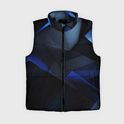 Женский жилет Черная и голубая текстура, цвет: 3D-черный