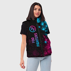 Женский жилет Foo Fighters - neon gradient: по-вертикали, цвет: 3D-черный — фото 2