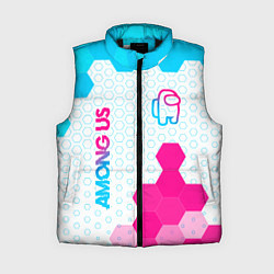 Женский жилет Among Us neon gradient style: надпись, символ, цвет: 3D-черный