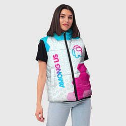 Женский жилет Among Us neon gradient style: надпись, символ, цвет: 3D-черный — фото 2