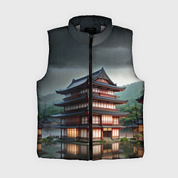 Женский жилет Японский павильон в дождь