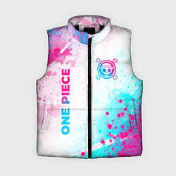 Женский жилет One Piece neon gradient style: надпись, символ, цвет: 3D-черный