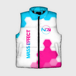 Женский жилет Mass Effect neon gradient style: надпись, символ