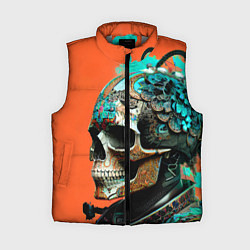 Женский жилет Art skull - irezumi - Japan, цвет: 3D-светло-серый