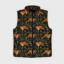 Женский жилет Лисы и цветы, цвет: 3D-красный