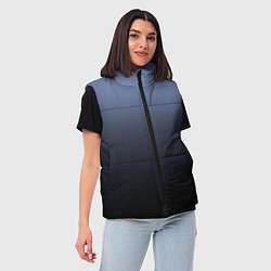 Женский жилет Градиент сиренево-черный, цвет: 3D-светло-серый — фото 2