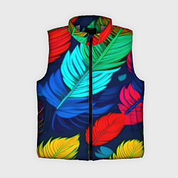 Женский жилет Яркие перья, цвет: 3D-светло-серый
