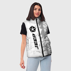 Женский жилет Jeep speed на светлом фоне со следами шин: по-верт, цвет: 3D-черный — фото 2