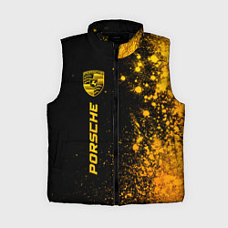Женский жилет Porsche - gold gradient: по-вертикали, цвет: 3D-черный