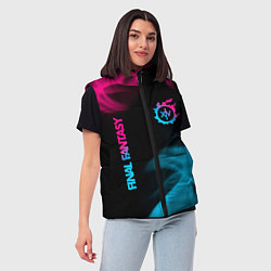 Женский жилет Final Fantasy - neon gradient: надпись, символ, цвет: 3D-черный — фото 2