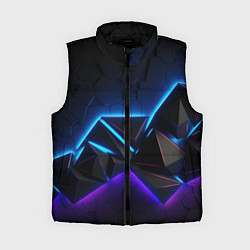 Женский жилет Неоновые объемные частицы, цвет: 3D-черный