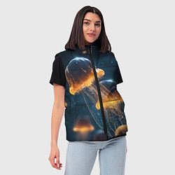 Женский жилет Люминисцентные медузы, цвет: 3D-красный — фото 2