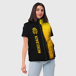 Женский жилет Nickelback - gold gradient: по-вертикали, цвет: 3D-черный — фото 2