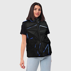 Женский жилет Black texture neon line, цвет: 3D-светло-серый — фото 2