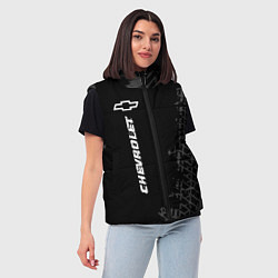 Женский жилет Chevrolet speed на темном фоне со следами шин: по-, цвет: 3D-черный — фото 2