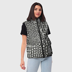 Женский жилет Кожа крокодила - текстура, цвет: 3D-светло-серый — фото 2