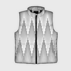 Женский жилет Серые длинные ромбы, цвет: 3D-черный