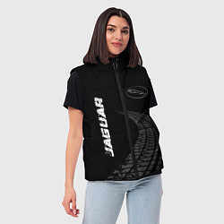 Женский жилет Jaguar speed на темном фоне со следами шин: надпис, цвет: 3D-черный — фото 2