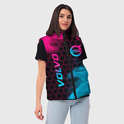 Женский жилет Volvo - neon gradient: надпись, символ, цвет: 3D-черный — фото 2
