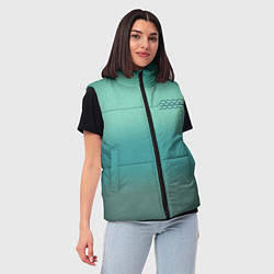 Женский жилет Бирюзовый цвет морской волны, цвет: 3D-черный — фото 2