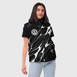 Женский жилет Volkswagen - острые линии, цвет: 3D-черный — фото 2