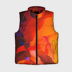 Женский жилет Красно-оранжевый паттерн, цвет: 3D-черный