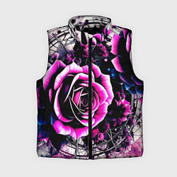 Женский жилет Розы в стиле киберпанк, цвет: 3D-черный