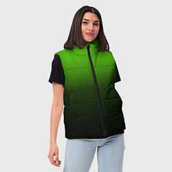 Женский жилет Градиент ядовитый зеленый - черный, цвет: 3D-черный — фото 2