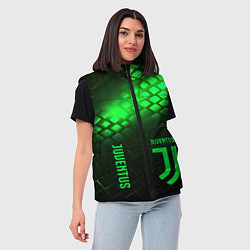 Женский жилет Juventus green logo neon, цвет: 3D-черный — фото 2