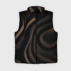Женский жилет Черный абстрактный узор, цвет: 3D-светло-серый