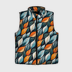 Женский жилет Узор из листьев поздняя осень, цвет: 3D-светло-серый