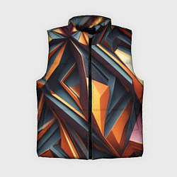 Женский жилет Разноцветная 3D геометрия узоров метавселенной, цвет: 3D-черный