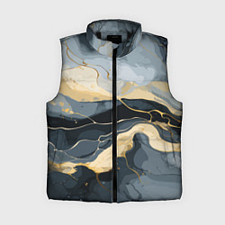 Женский жилет Черный с золотом мрамор, цвет: 3D-черный